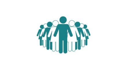 Teamwork and leadership concept isolated on transparent background