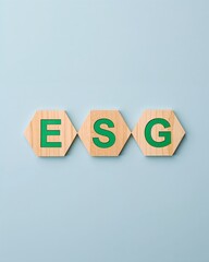 ESG (Environmental, Social, and Governance) letters in a honeycomb shape, representing sustainability