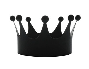 A monochrome crown with seven pointed spires and a wide, rounded base, set against black