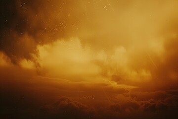 Fototapeta premium Dramatic Orange Clouds View Used as Background