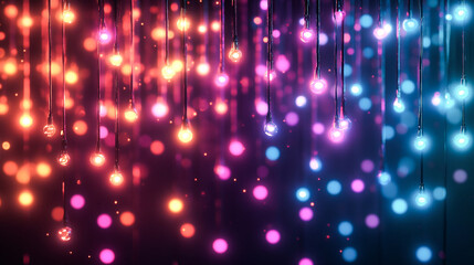 Obraz premium Neon futuristic light streaks against a dark background