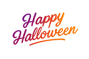 Happy Halloween – Gradient Typography with Orange and Purple Lettering, Modern Holiday Greeting, Festive Celebration, Vector Illustration