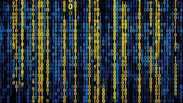binary code abstract animation video. ukraine concept
