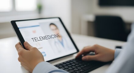 Fototapeta premium Telemedicine Technology Doctor Online Healthcare Telehealth Digital Consultation System