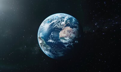 Naklejka premium Earth View from Space With Stars; Science, World, Globalism use for illustration