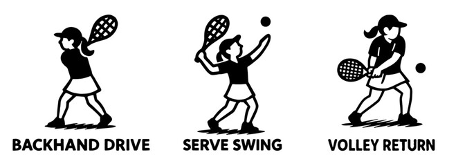 テニスアクション 女性版、Tennis Action – Women’s Version