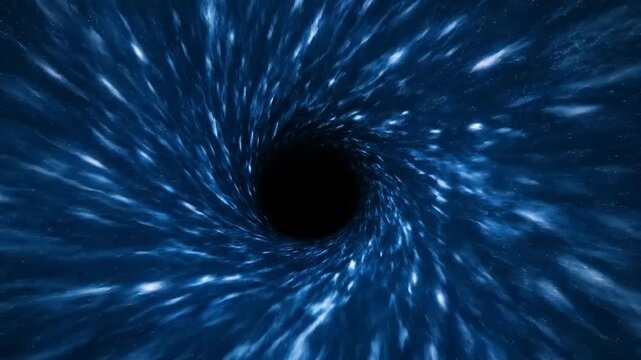 Cosmic Abyss Swirling vortex of light into dark singularity with deep space.