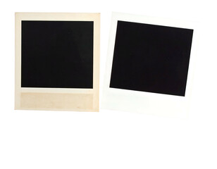 Two vintage-style empty frames, one aged and one pristine, with space for photos