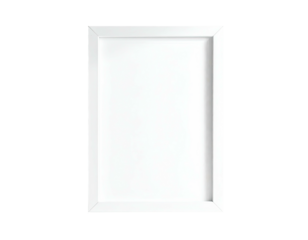 A white rectangular frame on a black background, emphasizing a blank canvas