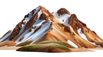 Majestic Mountain Landscape: A breathtaking view of towering mountains, their peaks kissed by pristine snow, standing tall under a vibrant sky.