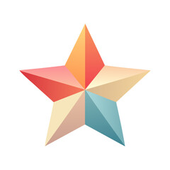 Fototapeta premium Low Poly Multi Color Star Ornament for Festive Holiday Season Design
