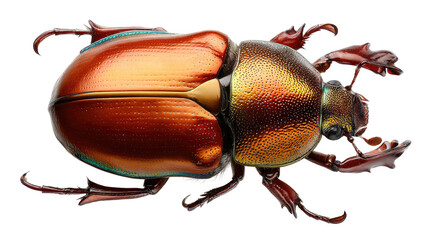 Magnificent Jewel Beetle: A macro shot showcases a vibrant jewel beetle with an iridescent, multicolored carapace, displaying its exquisite natural beauty.