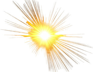 Bright, golden light burst against black background, radiating outwards with sharp lines