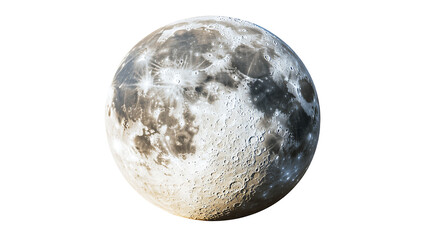 Full Moon Isolated on White Background