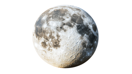 Full Moon Isolated on White Background