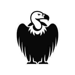 Fototapeta premium Black and white vulture illustration isolated on white background for design