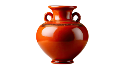 Ceramic Vase: An antique, ceramic vase. Beautifully crafted ceramic pot with a glazed surface.
