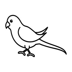  minimal black line art of a budgerigar