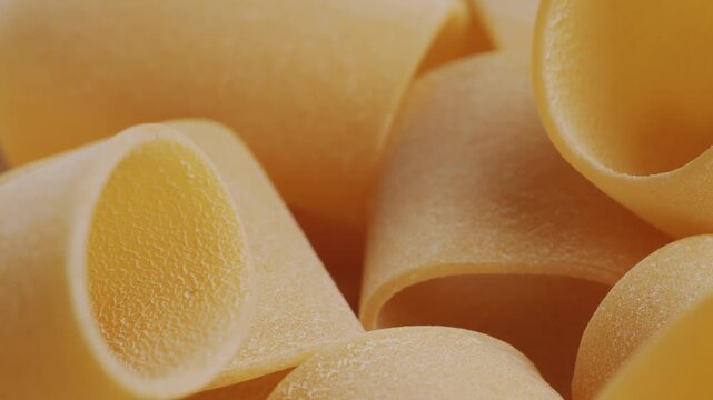 Italian pasta Paccheri, Cannelloni type of pasta in the shape of a very large tube, originating from Campania