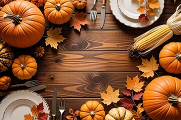 Rustic Table Setting: Harvest Festival and Pumpkins