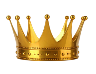 A radiant, golden royal headwear. Intricate details and a polished surface