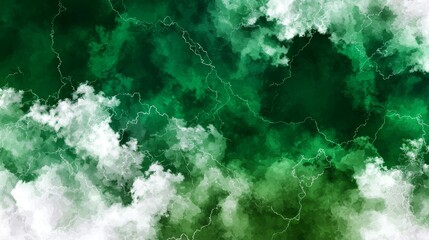 Obraz premium Abstract green gradient watercolor chaos texture pattern with fluid organic shapes and blended color transitions, ideal for creative designs, branding projects, and decorative backgrounds