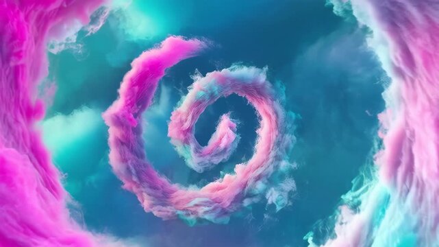 Mesmerizing Abstract Cloud Spiral: Dynamic Colors and Dreamy Atmosphere