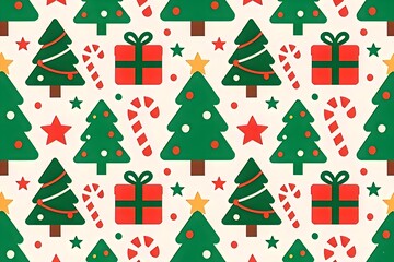 Cute Seamless Christmas Holiday Pattern