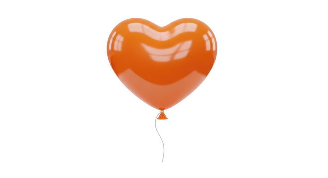Red heartshaped balloon isolated on transparent background