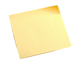 A single, golden-hued square, angled on a black background. The surface appears smooth