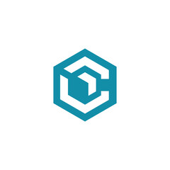 Hexagon Geometric Initial Letter C Arrow Logo Design Vector Template