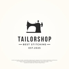 Tailor logo template design with needle and thread concept.Logo for tailor,clothing,boutique.