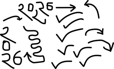 Vector art of collection of the year 2026 written in black