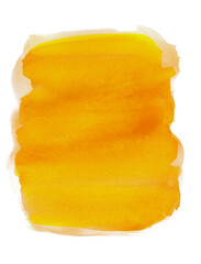 Fond peint à la main à l’aquarelle rouge orangée, texture papier et traces d’eau séchées / Hand-painted orange red watercolor background with paper texture and dried water marks