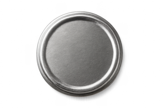 Silver metal can lid with customizable space - Powered by Adobe