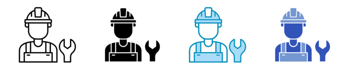 Worker  Icon Set Multiple Style Collection