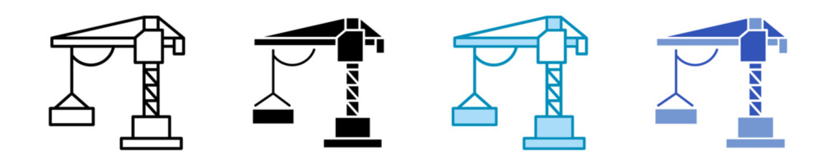 Crane  Icon Set Multiple Style Collection