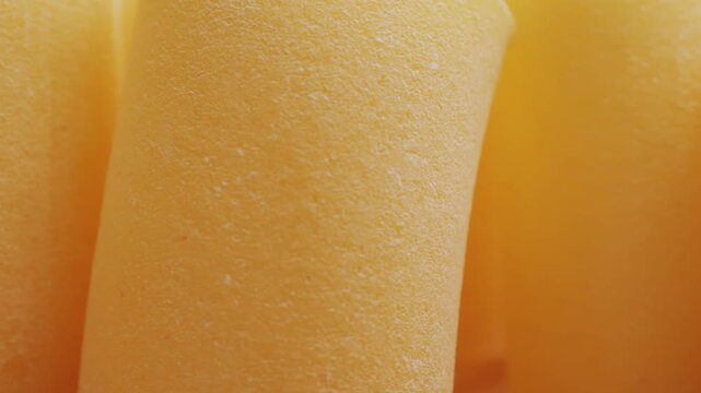 Italian pasta Paccheri, Cannelloni type of pasta in the shape of a very large tube, originating from Campania