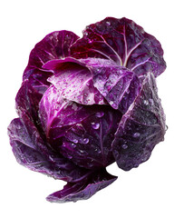 Fototapeta premium Cabbage vegetable isolated on transparent background, cabbage for healthy food and cabbage PNG stock image, PNG die-cut for advertising.