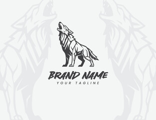 wolf logo or mascot illustration design