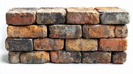 Obraz premium Close-up of rustic red clay brick texture in a unique arrangement Generative AI