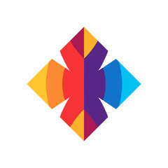 Abstract stylized graphic element for use in presentation templates and web design on a white background.