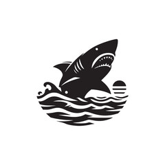 Jumping Shark Logo | Sea Predator Vector Illustration