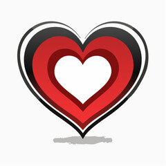 Heart, love, romance or valentine's day red vector icon for apps and websites