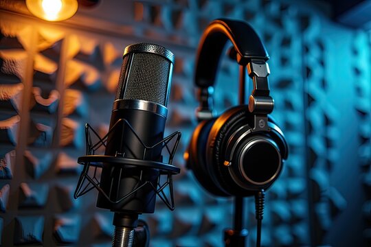 AI cuffie con microfono a condensatore in studio 04