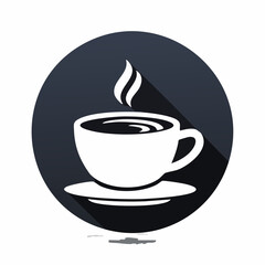 A cup of hot cafe coffee or caffeine drink flat vector icon for food apps and websites