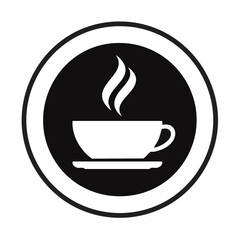 A cup of hot cafe coffee or caffeine drink flat vector icon for food apps and websites