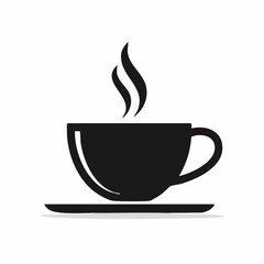 A cup of hot cafe coffee or caffeine drink flat vector icon for food apps and websites