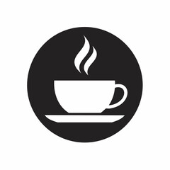 A cup of hot cafe coffee or caffeine drink flat vector icon for food apps and websites
