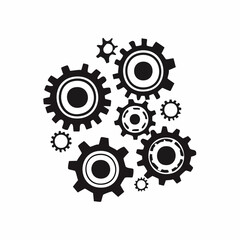 Settings gears (cogs) flat icon for apps and websites